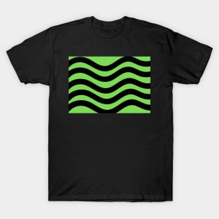 Light Green and Black Wavy Lines T-Shirt